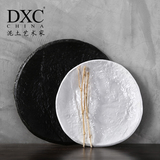 创意盘子陶瓷 DXC创意圆形家用菜盘餐具 酒店日式寿司盘点心盘