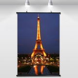 埃菲尔铁塔夜景法国巴黎都市风光卧室装饰画客厅挂画墙画海报壁画