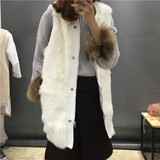 STUDIOい2015韩版新款潮女装马甲 兔毛马夹背心 皮草 上衣潮