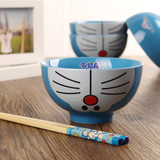 日韩礼品叮当猫陶瓷碗套装个性创意可爱卡通米饭汤碗筷餐具包邮