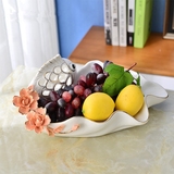 现代简约鱼盘陶瓷摆件创意水果盘结婚乔迁礼物客厅餐桌家居装饰品