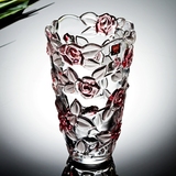 KLST 玫瑰 玻璃花瓶 台面花瓶 欧式 家居客厅 饰品摆件