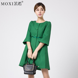 茉希2016春新品MOXI品牌专柜正品简约韩版高腰气质女装风衣AS179