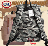 外贸尾单潮 CA男女双肩背包旅行包书包户外 迷彩印花棉帆布大容量