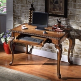 百安居 外贸出口 书桌 美式复古做旧实木书桌/电脑桌 组装写字桌