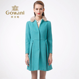 Gowani/乔万尼2015冬装新款100%羊毛大衣中长款修身毛呢外套女士