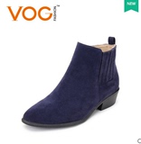 vog fashion沃格 时尚马丁靴 女短靴子 英伦 新款 切尔西低跟秋冬