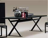 黑色钢琴烤漆书桌现代简约烤漆电脑桌个性不锈钢写字台书桌定制