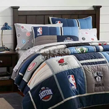 巴黎直通车外贸出口美国pbk原单NBA男孩绗缝被床盖床品两件三件套