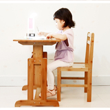 儿童学习桌椅套装实木书桌折叠桌升降写字桌组合小学生课桌椅楠竹