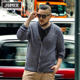 JSMIX大码男士毛衣开衫 春季男装日系复古加肥加大胖子针织衫外套