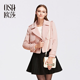 OSA欧莎2015冬季新品女装双排扣短款长袖毛呢外套SD556004