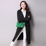 韩版女春款中长款开衫毛衣 羊绒宽松休闲针织上衣修身外套时尚潮