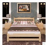 实木床简约现代木板床松木双人床儿童床现代中式实木床简易实木床