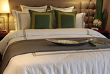 现代简约欧美式床上用品多件套韩式高端样板房间软装套装纯白色