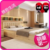 全实木床双人床1.8m单人1米成人1.5m松木床一米2简约现代大床特价