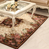 g定做新古典美式欧式中式复古羊毛混纺卧室客厅茶几山金色地毯