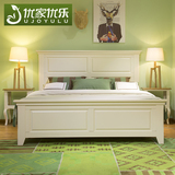 美式床全实木床高箱储物地中海双人大床1.8米欧式田园结婚床家具