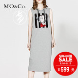 MO&Co.珠片绣卡通头像连帽无袖背心连衣裙长裙MK162SKT01 moco