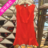 曼娅奴2016夏季女装新款时尚大红连衣裙高腰鱼尾裙MG2DD077现货