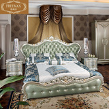欧式床双人床 一米八的床1米8大人床 橡木原木组装木头软包床大床