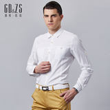 GD＆ZS/格度·佐致男士长袖衬衫修身白色正装英伦商务礼服衬衣