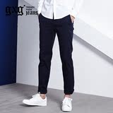 商场同款gxg.jeans男装春款修身藏青色青年小脚休闲长裤#61602165