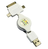 iPhone4S/5 micro usb三合一USB充电线 彩色伸缩多合一USB数据线