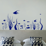 海洋童话世界 可爱卡通贴 儿童房床头墙贴 装饰贴纸花 客厅沙发贴