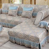 欧式四季亚麻沙发垫布艺坐垫简约现代皮实木沙发套提花刺绣沙发罩