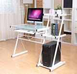 烤漆钢化玻璃电脑桌台式桌家用 简约书桌书架组合 时尚办公桌书桌