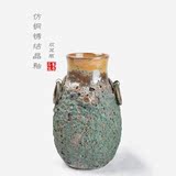 中式复古做旧装饰摆件陶瓷花盆花艺花器餐桌花瓶客厅摆设工艺品