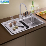 德国INFOS 304厨房不锈钢水槽 洗菜盆 台下盆水槽