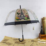 欧美外贸原单阿波罗蘑菇伞透明印花艺术油画淑女公主自动长柄雨伞
