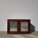 万达古家具/明清中式/古董收藏/老实木玻璃二门箱子 旧飘窗桌
