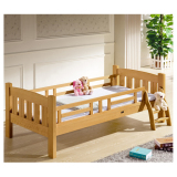 简约现代 小孩床榉木单人床 1米儿童床带护栏男孩女孩实木床小床