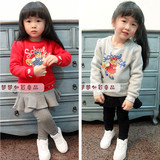 韩国TW 熊家 15年新款女童加厚加绒套头卫衣
