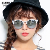 GIMMAX复古半框太阳镜女小框长脸墨镜 韩版男女款反光太阳眼镜潮