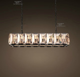 RH吊灯美式K9水晶吊灯铁艺复古长方形个性创意北欧别墅酒店吊灯