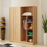 简约板式家具 推拉门衣柜  实木质移门衣橱 两门组装大衣柜 定制