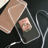 情侣指环支架iPhone6plus手机壳苹果6s硅胶透明保护套男女款挂绳