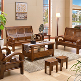 全实木香樟木沙发客厅简约现代中式小户型沙发办公组合家具特价