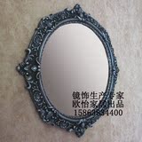 梳妆镜壁挂式台盆镜复古美式卫浴浴室镜欧式镜子壁挂装饰镜玄关镜