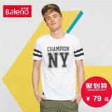 Baleno/班尼路男装 青春活力针织布短袖T恤男 纯棉字38601225