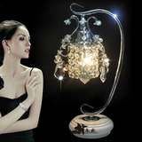 韩式婚庆LED欧式水晶装饰台灯现代简约卧室床头灯可调光宜家创意