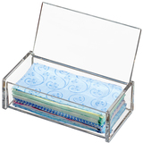 透明塑料盒长方形化妆棉纸巾盒卓面欧式经典化妆品收纳盒翻盖大号
