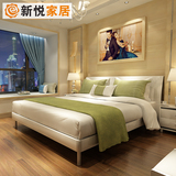 新悦家具 现代简约板式床1.5米1.8米双人床烤漆床气动高箱储物床