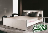 大师设计Minotti简约现代床热卖锐驰同款个X定制真皮包白蜡实木床