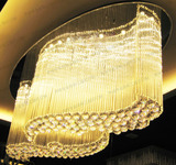 酒店大型工程椭圆形水晶灯定做大厅大堂别墅沙盘水晶灯非标灯定制