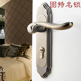 固特 青古铜门锁室内 卧室房门锁简约欧式实木门锁静音锁具把手